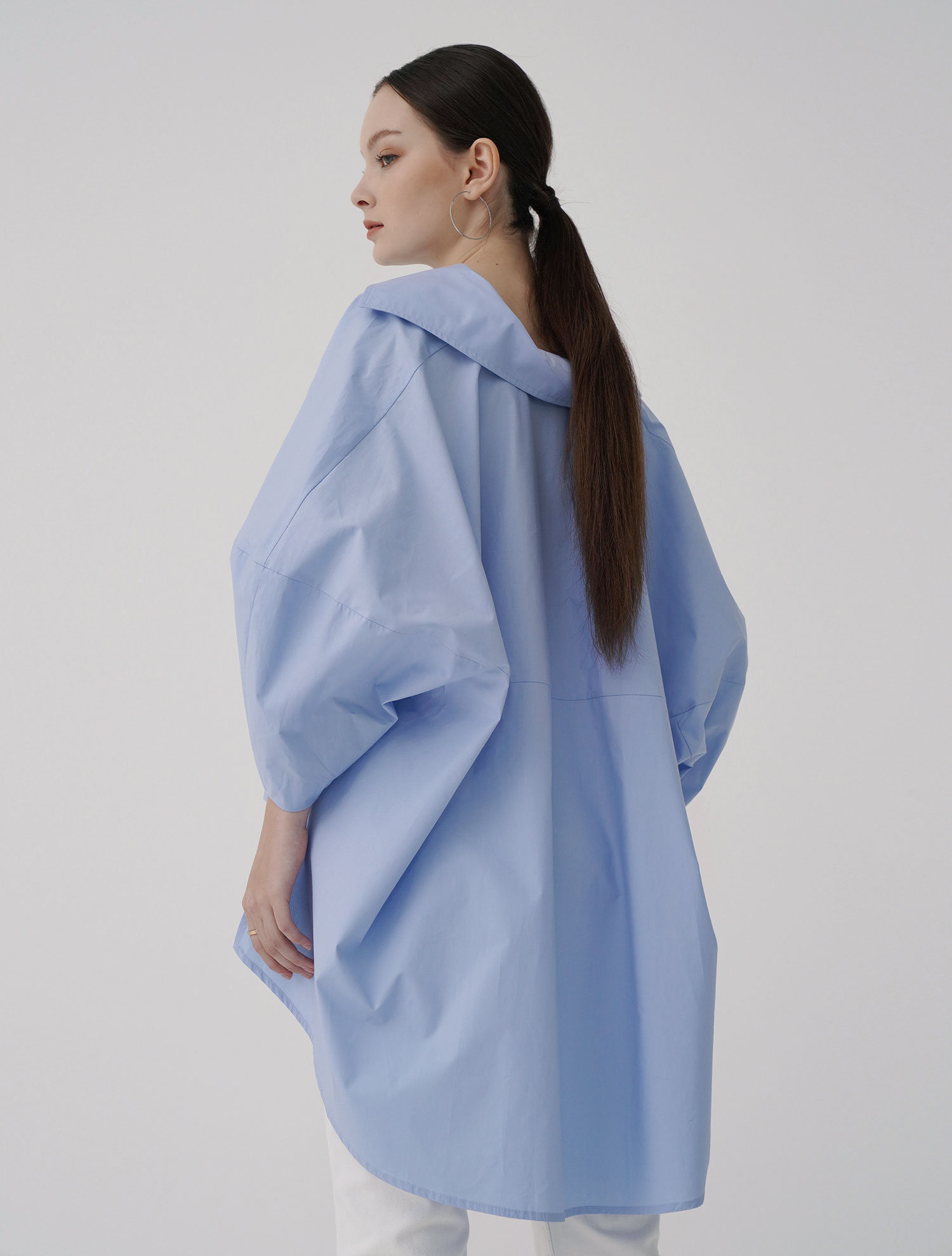 Oversized Collar Blouse_Blue