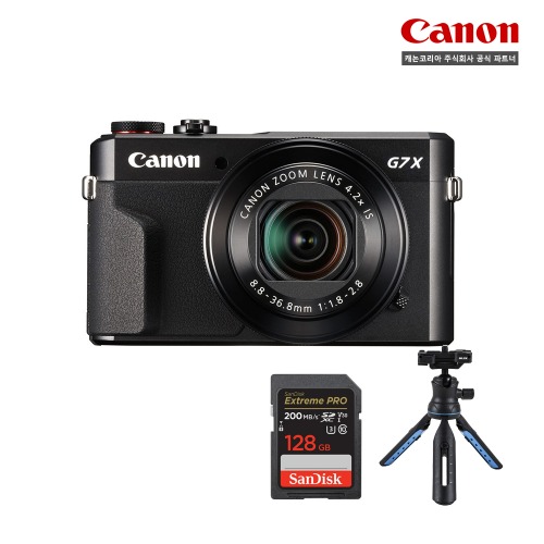 캐논 PowerShot G7X Mark II 파워샷+SD 128GB+슬릭 3x4 삼각대 패키지