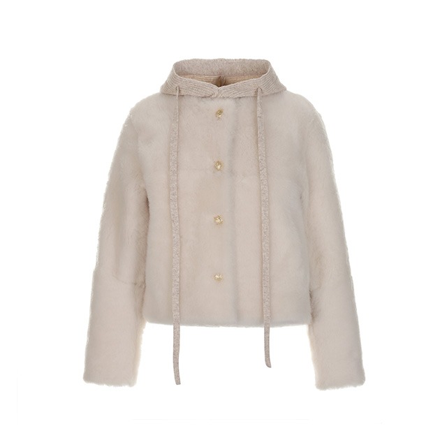 [헤이에스fur] Baby Cashmere Hood Warmer Shearling JK [바로배송]