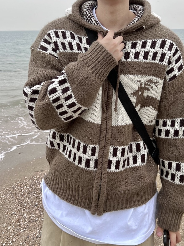 Cowichan handmade hood sweater