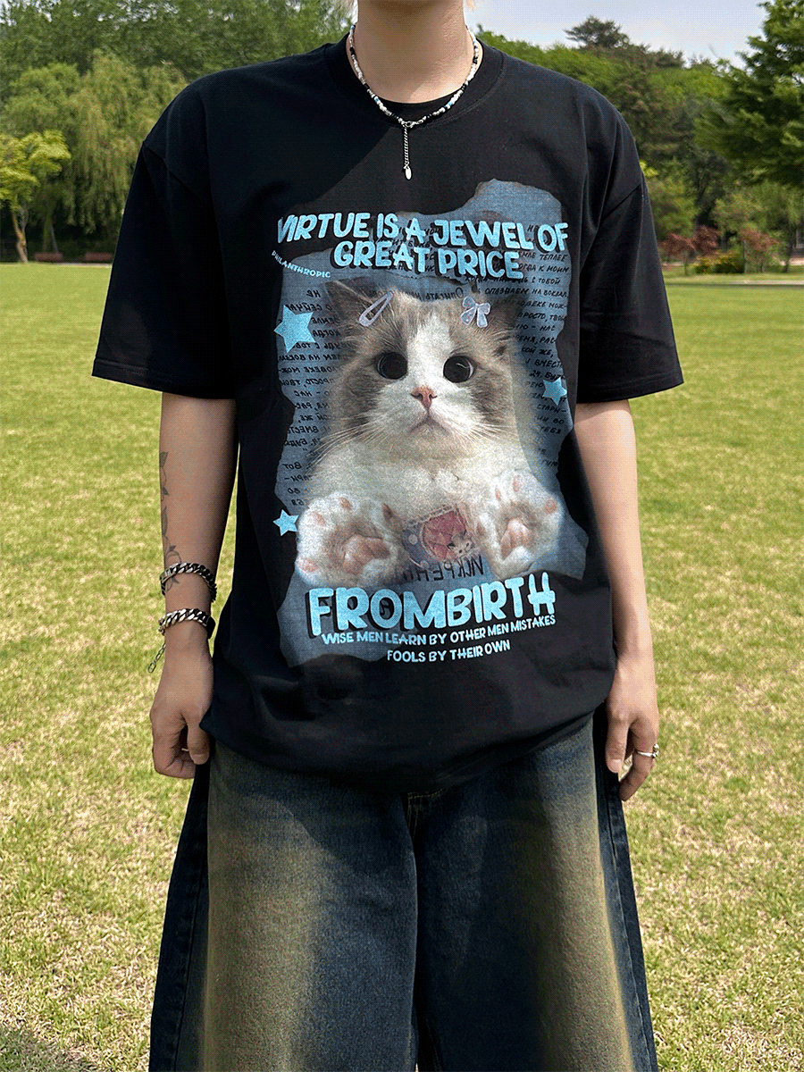 Meow cat T-shirts 2C