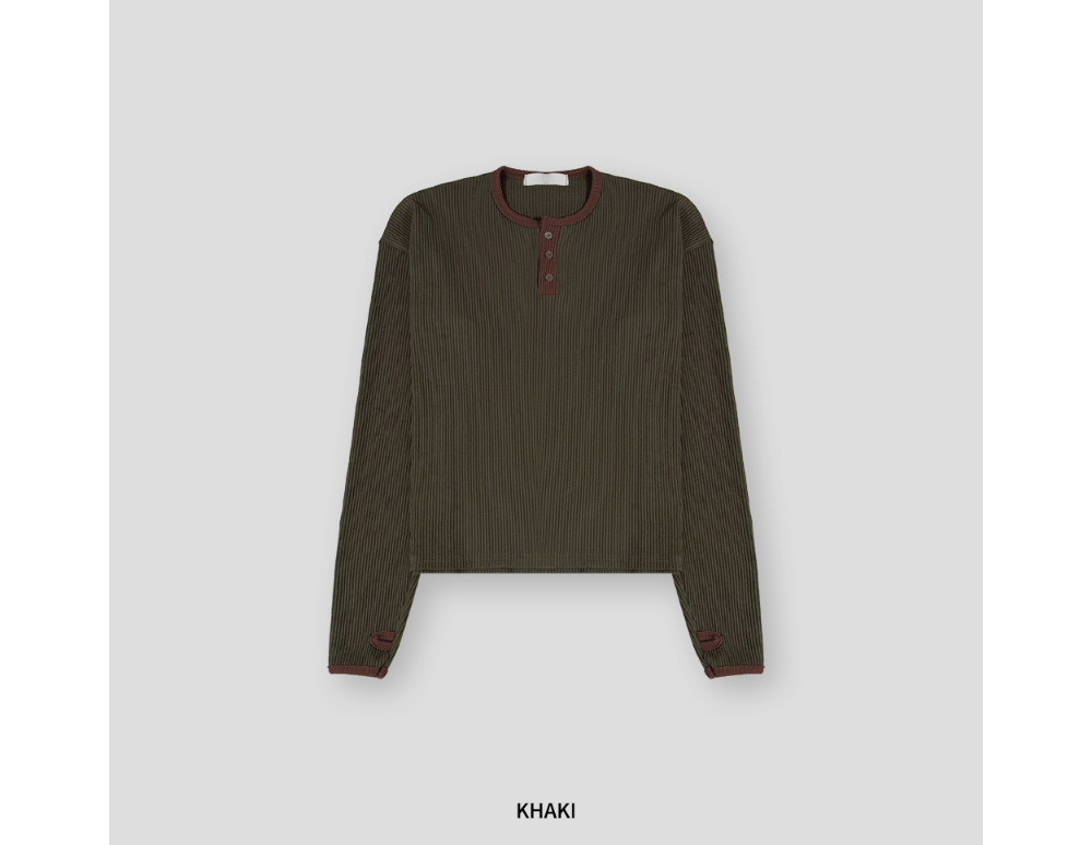 긴팔 티셔츠 오트밀 색상 이미지-S2L33