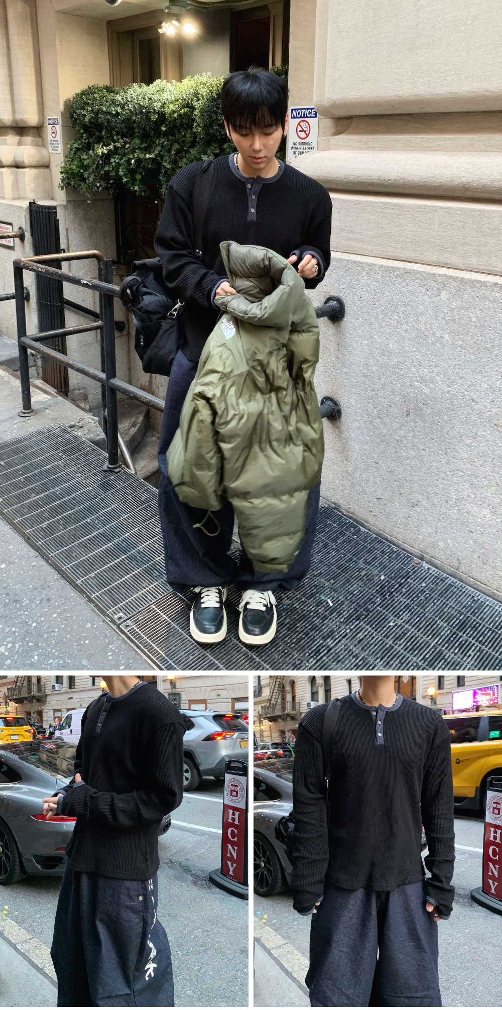 긴팔 티셔츠 모델 착용 이미지-S1L6