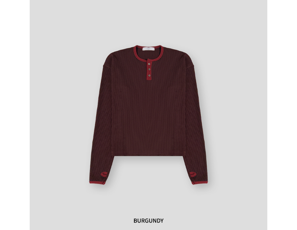 긴팔 티셔츠 버건디 색상 이미지-S2L34