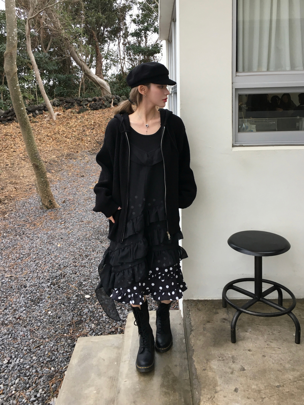 미니 스커트 모델 착용 이미지-S2L28