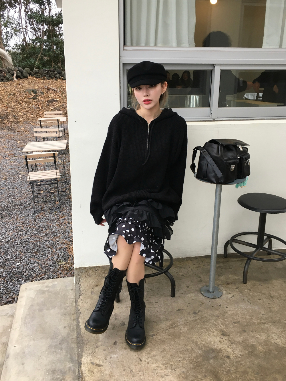 미니 스커트 모델 착용 이미지-S2L36