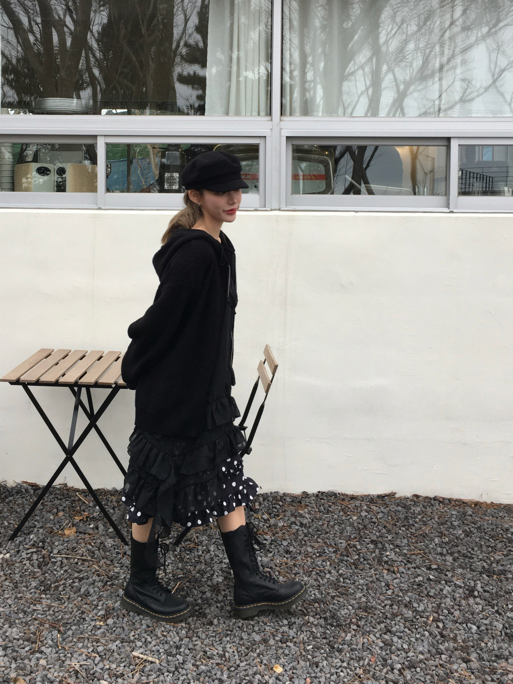 미니 스커트 모델 착용 이미지-S2L40