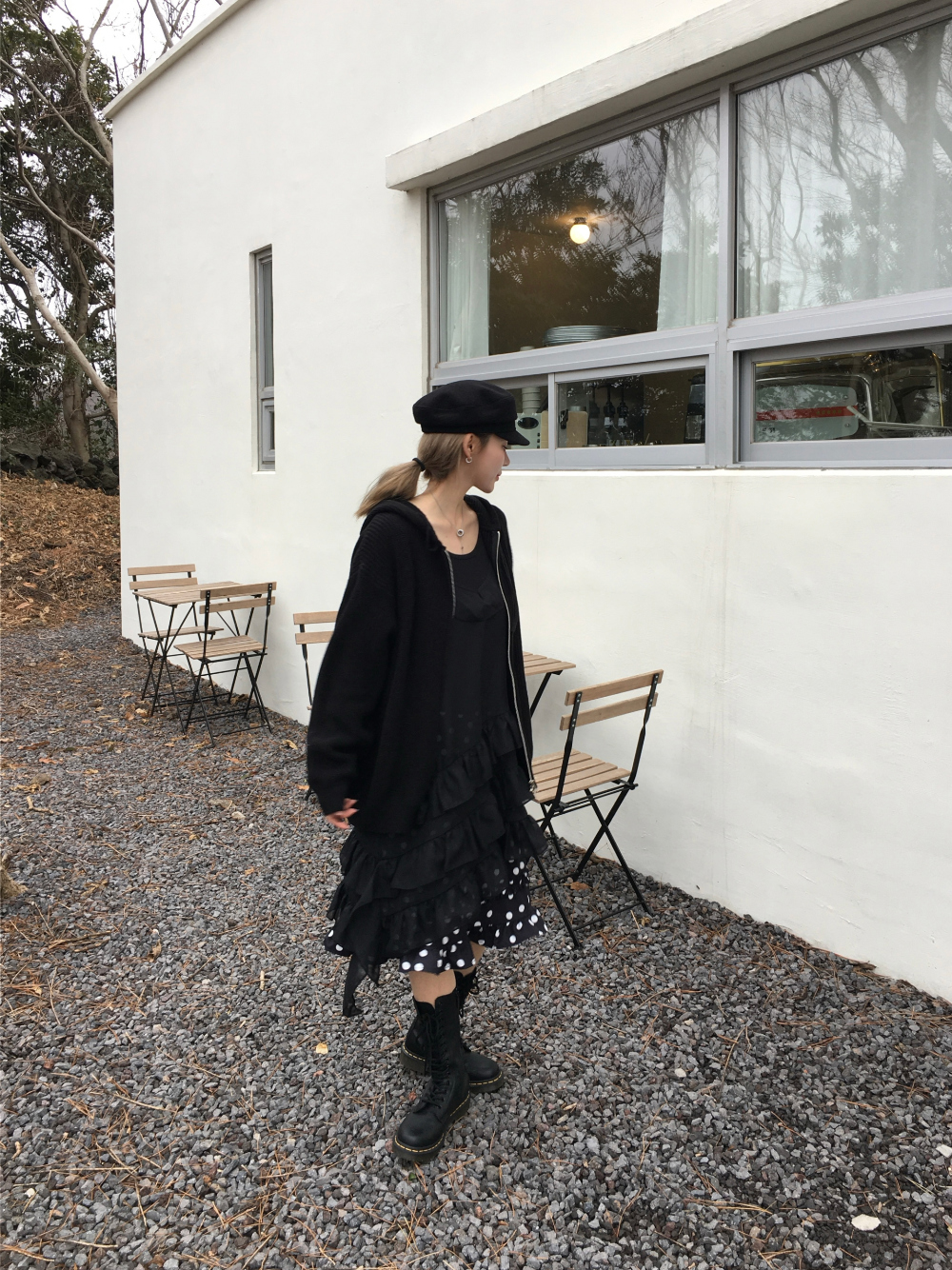 미니 스커트 모델 착용 이미지-S2L47