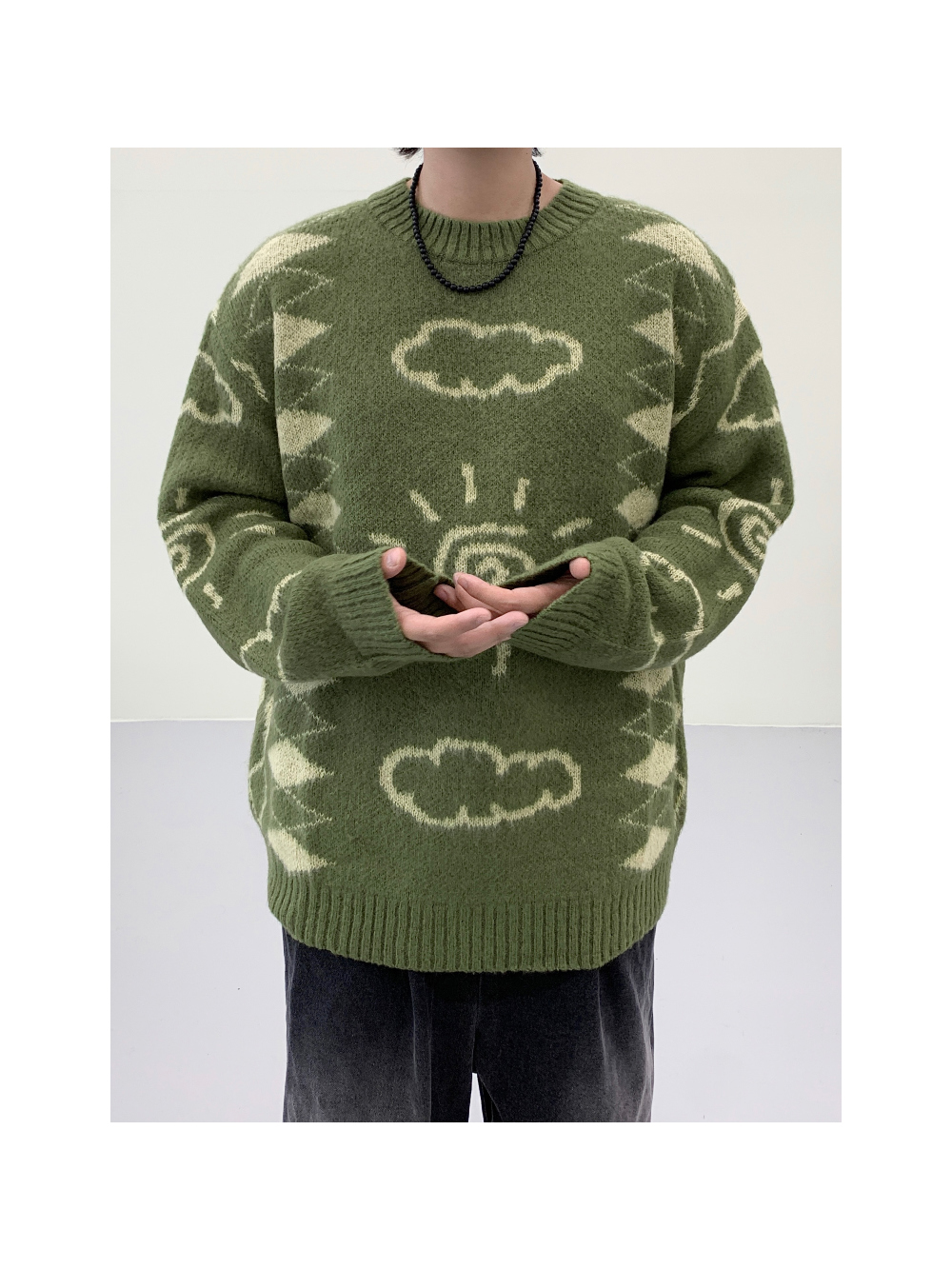 長袖T卹模特兒穿著圖片 - S3L38