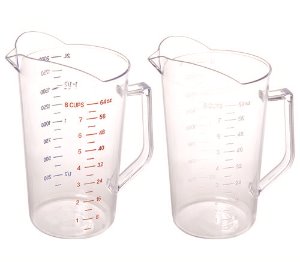 PC 계량컵 대 (2000ml) 칼라눈금, 투명눈금