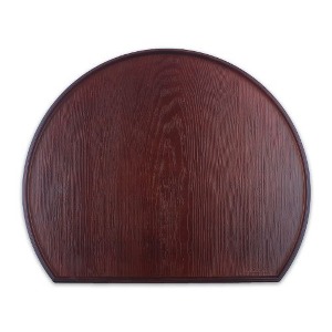 Antique Wood Patterned Half Round Tray