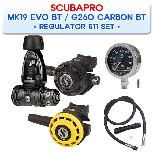 스쿠버프로 MK19EVO BT / G260 CARBON BT 511세트 스쿠버다이빙 호흡기 SCUBAPRO1 MK19 EVO BT / G260 CARBON BT REGULATOR 511 SET