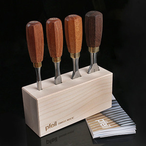 [PFEIL] 페일 버트치즐 4종셋트/ Butt Chisels Set 4 /스위스생산끌/ Wood Stand포함/전체길이 6인치 평끌/크롬바나듐강 / BCH 4er