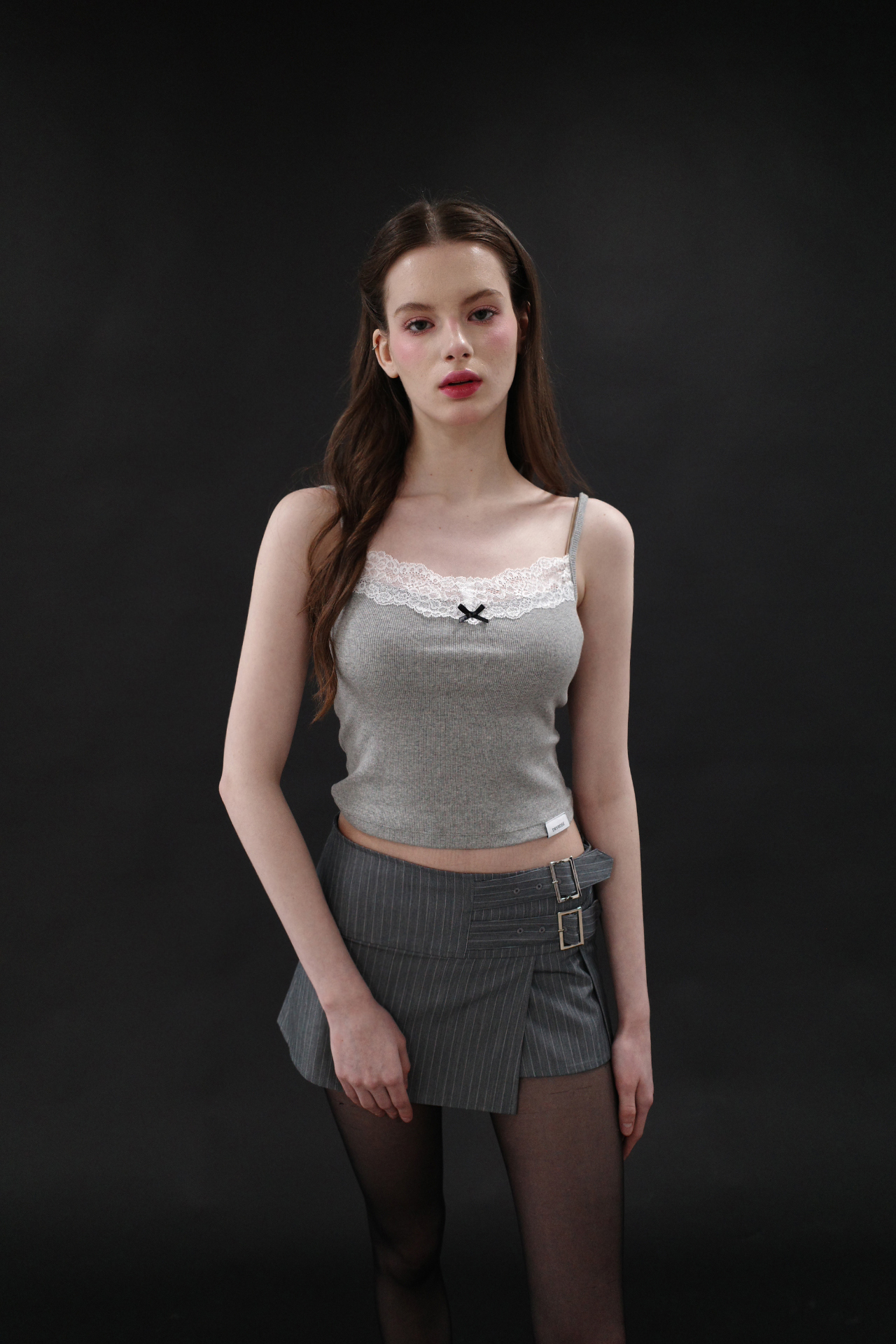 [2nd Restocked] LACE RIBBON SLEEVELESS (GRAY)