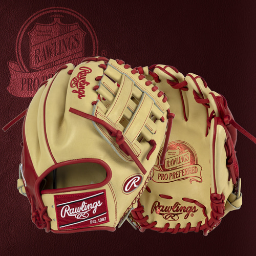 RAWLINGS 롤링스 프로프리퍼드 오더 205 패턴 내야 100 (크림/레드)