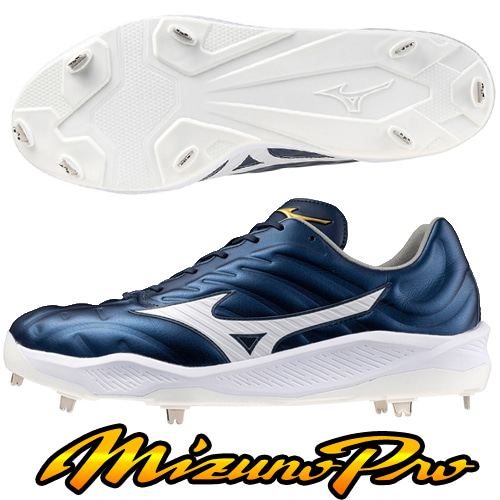 MIZUNO 미즈노 프로 일체형징 야구화 243014 네이비