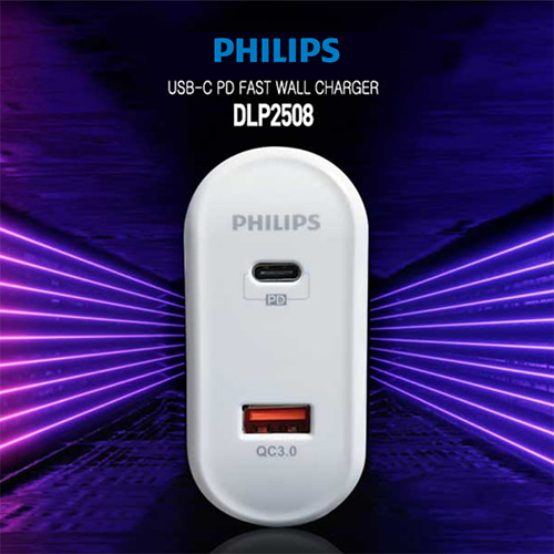 필립스 QC3.0+PD 2PORT 가정용 충전기 (DLP2508)