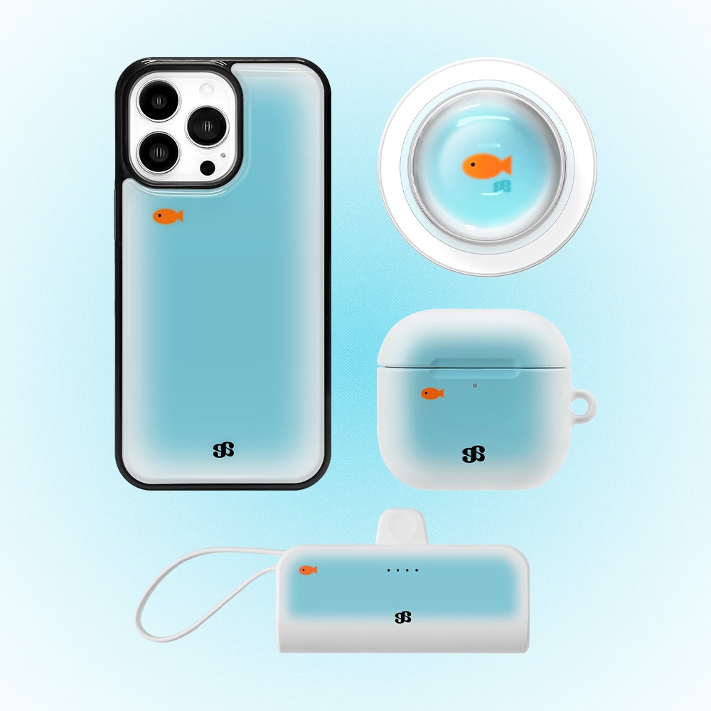 earpearp | 블루 리플 에폭시 케이스+ACC 세트