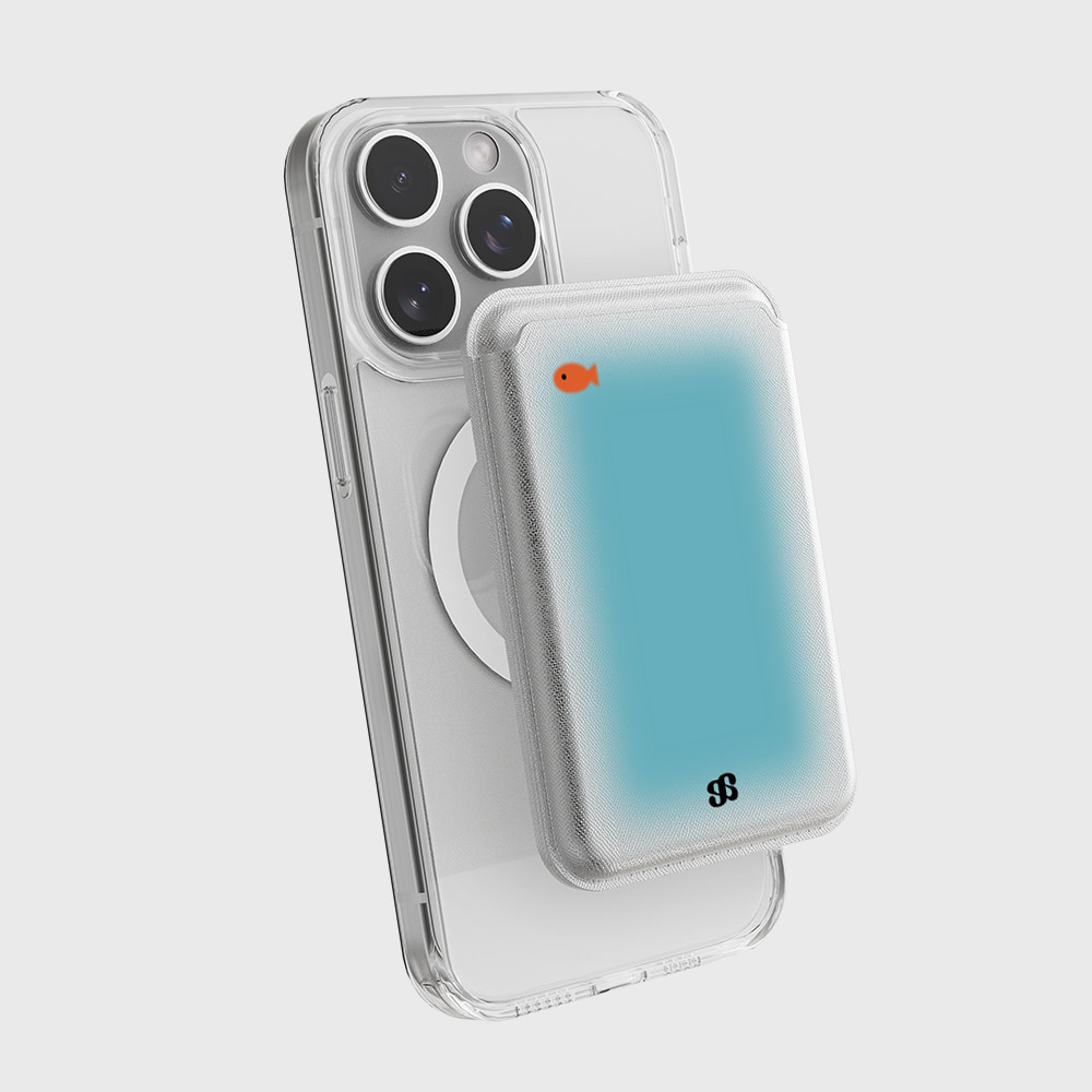 블루 리플-SILVER(맥세이프-레더 카드지갑) - earpearp