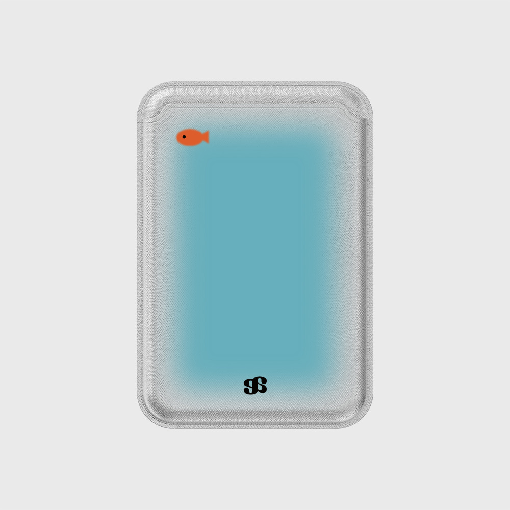 블루 리플-SILVER(맥세이프-레더 카드지갑) - earpearp