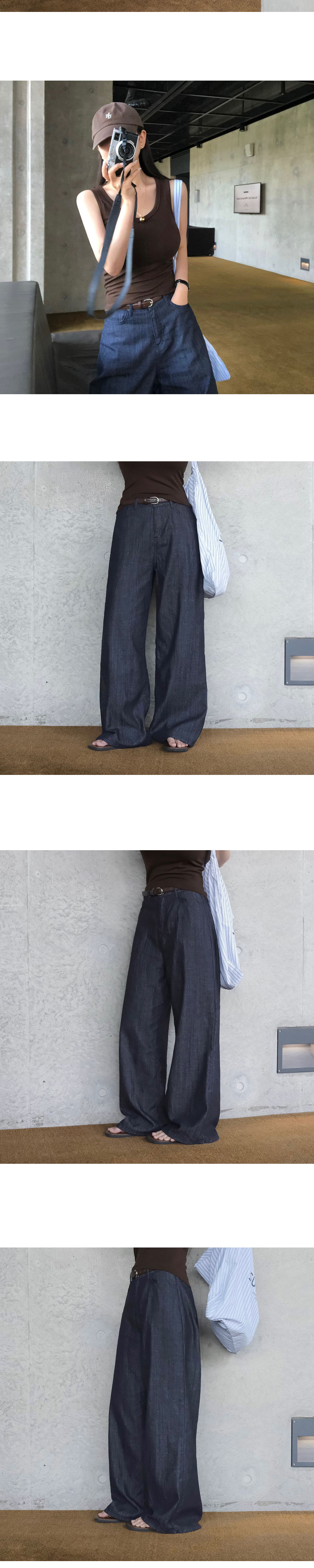 ORIGINAL) サマーノンフェードワイドパンツ(夏デニム