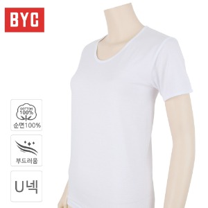 [BYC] 순면 환타쟈 여성 U넥 반팔 런닝 BYI2550