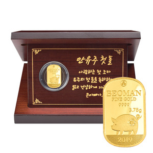 순금 골드바 상패 3.75g 24k [돼지띠 첫돌]