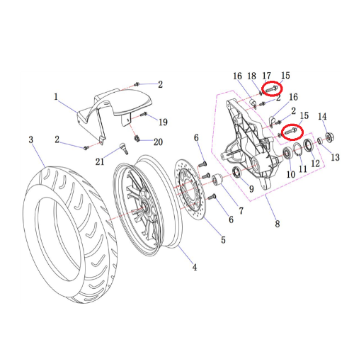 [해외]빅토리아 니키 125 (3220088)FLANGE BOLT M8*65