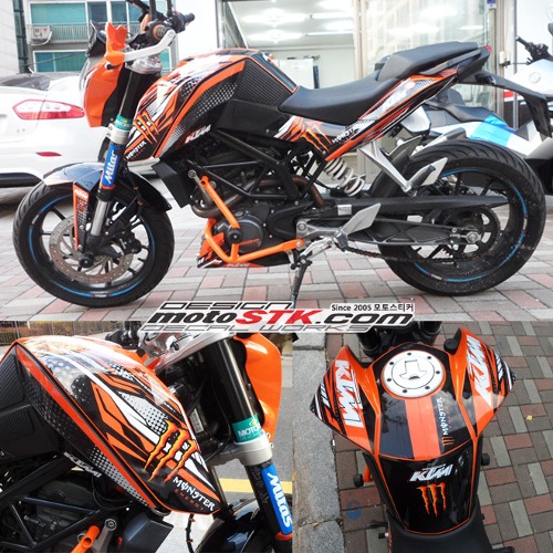 KTM 듀크 DUKE390 몬스터오렌지 모타드 오토바이데칼스티커 (2011-2016년식) [바이크팩토리]