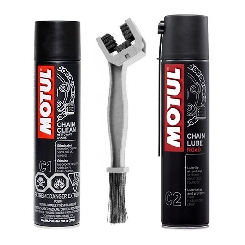 [바이크팩토리]MOTUL 체인관리세트 (체인루브 400ml, 체인클리너 400ml, 브러쉬)