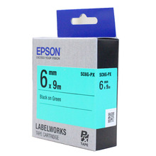 정품[엡손 EPSON] 라벨테이프/SC6G/SC6G-PX (6mm  녹색바탕/검정글씨)/LW-K200BL,OK730,LW-C410,OK1000P,LW-K600,LW-K460,OK500P,LW-Z900,OK600P,LW-H200RK,LW-K200PK,LW-K420,LW-Z700