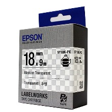 정품[엡손 EPSON] 라벨테이프/ST18K/ST18K-PX (18mm 투명바탕/검정글씨)/LW-K200BL,OK730,LW-C410,OK1000P,LW-K600,LW-K460,OK500P,LW-Z900,OK600P,LW-H200RK,LW-K200PK,LW-K420,LW-Z700