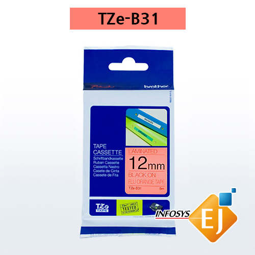 TZ-B31/TZe-B31/12mm/형광오렌지바탕-검정글씨/정품/brother/브라더/부라더/라벨테이프/라벨스티커/라벨터치/ P-TOUCH/PT-D200/PT-H110/PT-P300/PT-450/PT-D600/PT-D610/PT-P700/PT-P750W/PT-9700PC/PT-9800PCN/PT-P900W/PT-P950NW