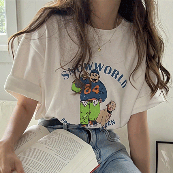 [당일배송🚀] 워렌 프린팅 루즈핏 반팔 티셔츠