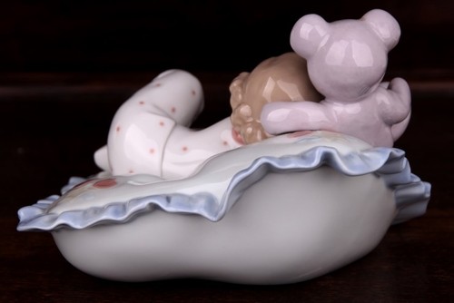 스페인 야드로 Lladro Counting Sheep 01006790 양 세기 잠자는 아기 피겨린,야드로,영국찻잔