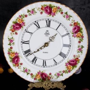 영국앤틱 로얄 알버트 Royal Albert Old Country Roses 황실장미 벽시계 앤틱소품,야드로,영국찻잔