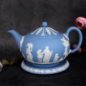 영국 앤틱 웨지우드 Wedgwood 자스퍼웨어 Jasperware 티팟,야드로,영국찻잔