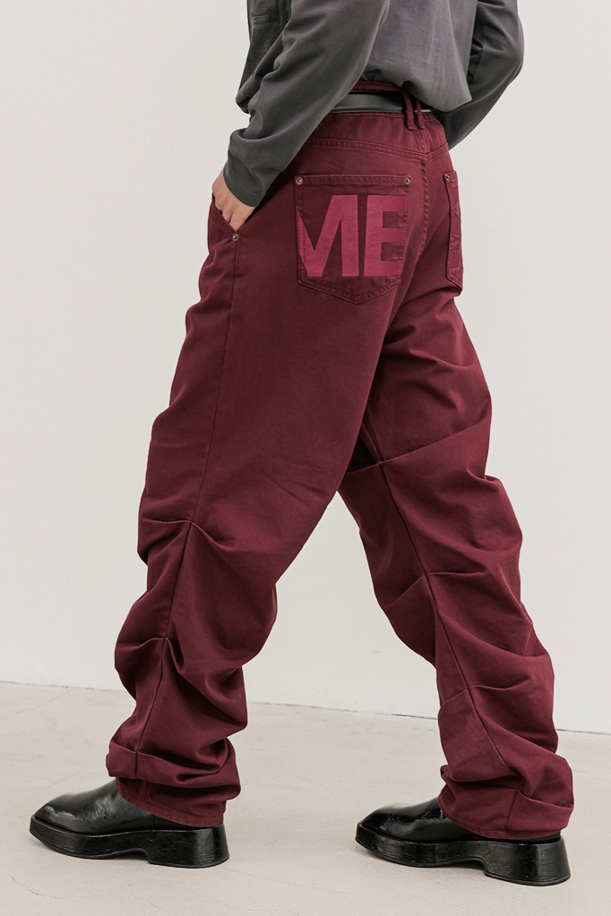 MESC wrinkled pants(burgundy)