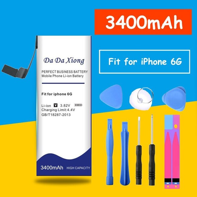 오리지날 DADAXIONG 3400MAH BATERY 아이폰 6 6G 4000MAH 6S 6GS 전화 교체 BATTERIA  도구