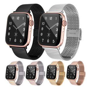 스테인레스 스틸 스트랩 애플 워치 SE 6 5 4 밴드 40MM 44MM 메탈 링크 팔찌 IWATCH 시리즈 3 2 1 42MM 38MM