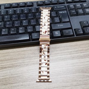 럭셔리 수지 + 스테인레스 스틸 팔찌 애플 시계 SE 밴드 시리즈 6 5 4 3 스트랩 IWATCH 40MM 44MM 38MM 42MM 금속 벨트