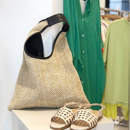 패션 등나무 여성 숄더 가방 고리 버들 짠 밀짚 디자이너 핸드백 대용량 토트 CASAUL 여름 비치 지갑