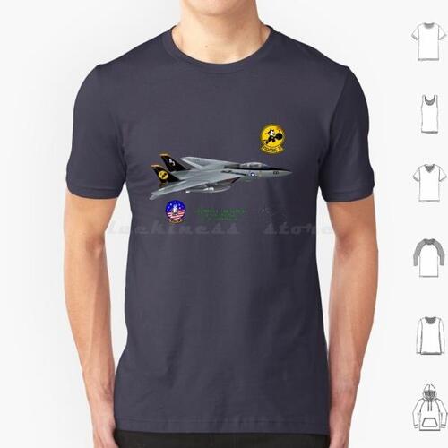 Navy F-14 Tomcat-Tomcatters T Shirt Big Size 100% Cotton F Fighter Jet Grumman Military United State