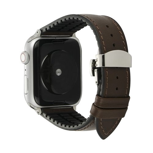 시계 밴드 애플 6/SE 스트랩 40MM 44MM 42MM 38MM 실리콘 + 가죽 클래식 팔찌 IWATCH 시리즈 6 5 4 3 2 WRISTBELT