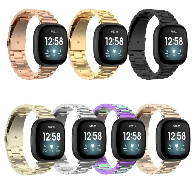 FITBIT 감각을위한 스테레스 스틸 스트랩 SMARTWATCH 액세서리 VERSA 3 VERSA3 용 팔찌 도구가있는 밴드