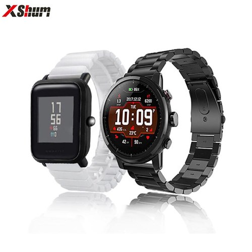 AMAZFIT STRATOS 2 스트랩 도자기 시계 밴드 XIAOMI BIP/PACE 스테인레스 스틸 손목 스마트 팔찌 액세서리