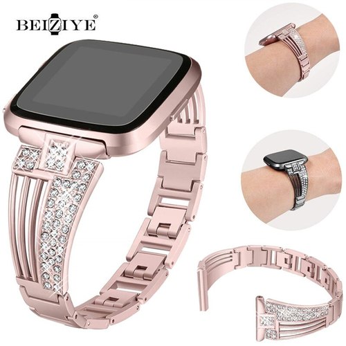 BLING 다이아몬드 시계 밴드 FITBIT VERSA/VERSA LITE/VERSA SE 여성용 팔찌 JEWLERY 손목 VERSA 2 SMARTWATCH 스트랩