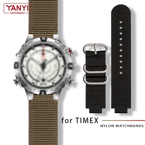 TIMEX 시계 T2N721 T2N720 739 TW2T6300 밴드 2416MM 스크류로드 및 도구에 대한 더블 데크 나일론 스트랩