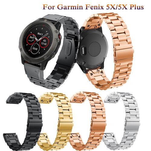 GARMIN FENIX5X 5XPLUS 6X 3 3HR 스마트 팔찌 밴드에 대한 26MM 스테레스 스틸 시계 밴드 스트랩 패션 교체 CORREA