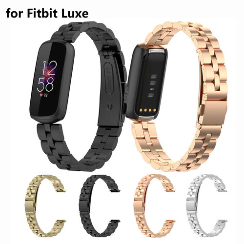 FITBIT LUXE SMARTWATCH 호환 스트랩 솔리드 스테레스 스틸 여성 남성 팔찌 메탈 시계 링크 밴드 럭스